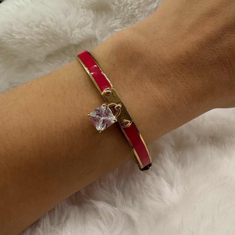Vintage Juicy Couture Red Bangle  with Crystal Charm